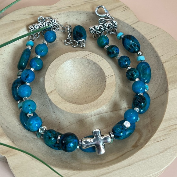 Green Australian jasper bracelet - Picture 3 of 3